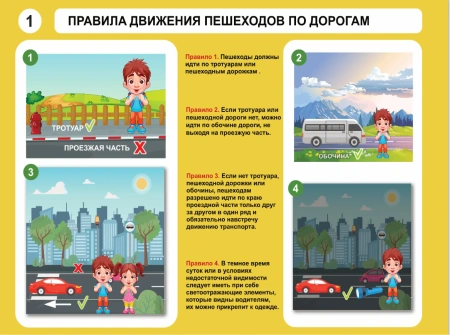 Комплект таблиц «Безопасность на улицах и дорогах» (11 шт.)